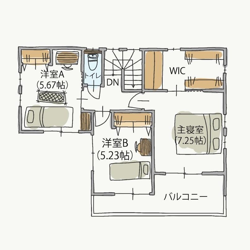 南国市篠原4号地モデルハウス　平面２F